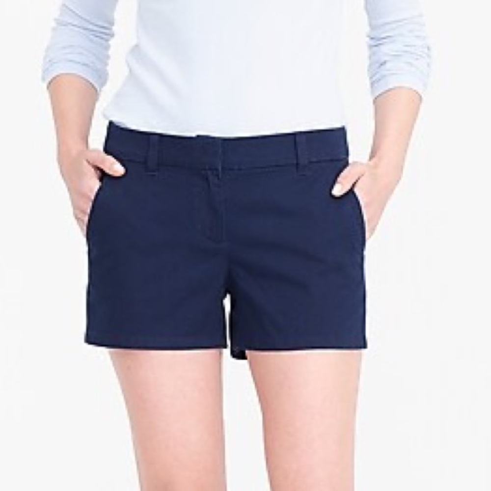 J Crew Cotton Chino Short In Navy Size 4